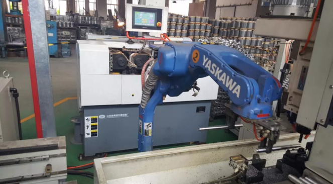 數(shù)控銑床+機器人為電機轉子軸銑削加工